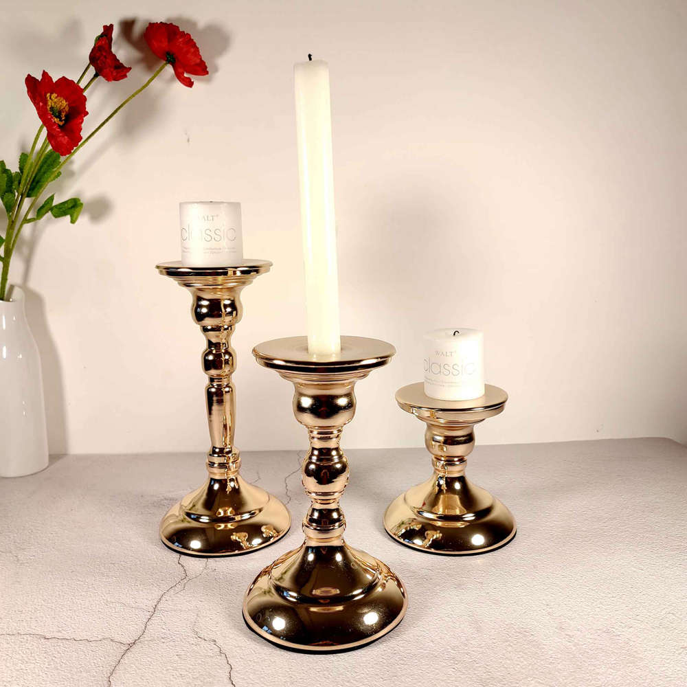 Golden Candle Stand Set Of 3